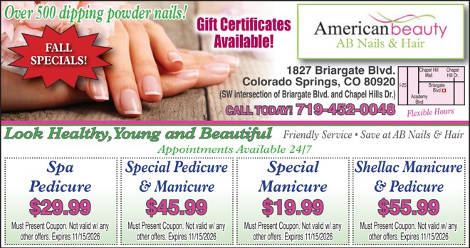 Original AB Nails & Hair advertisement