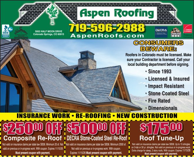 Original Aspen Roofing advertisement