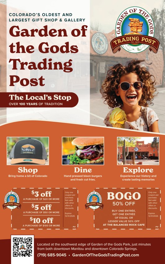 Original Garden of the Gods Trading Post advertisement
