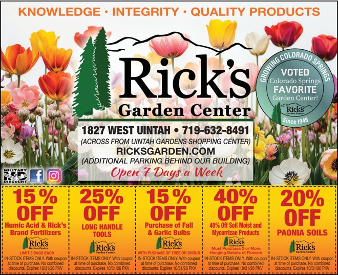 Original Rick’s Garden Center advertisement