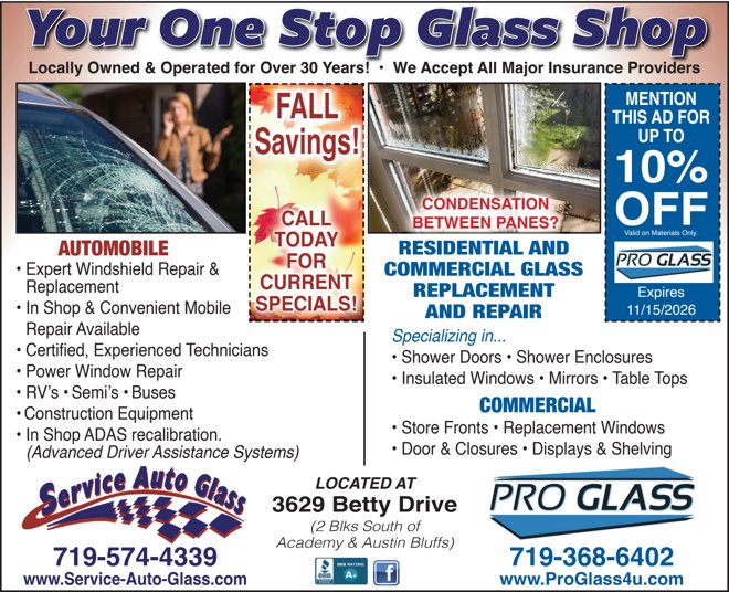 Original Service Auto Glass & Pro Glass advertisement