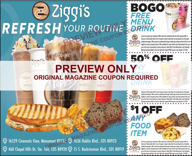 Original Ziggi’s Coffee advertisement